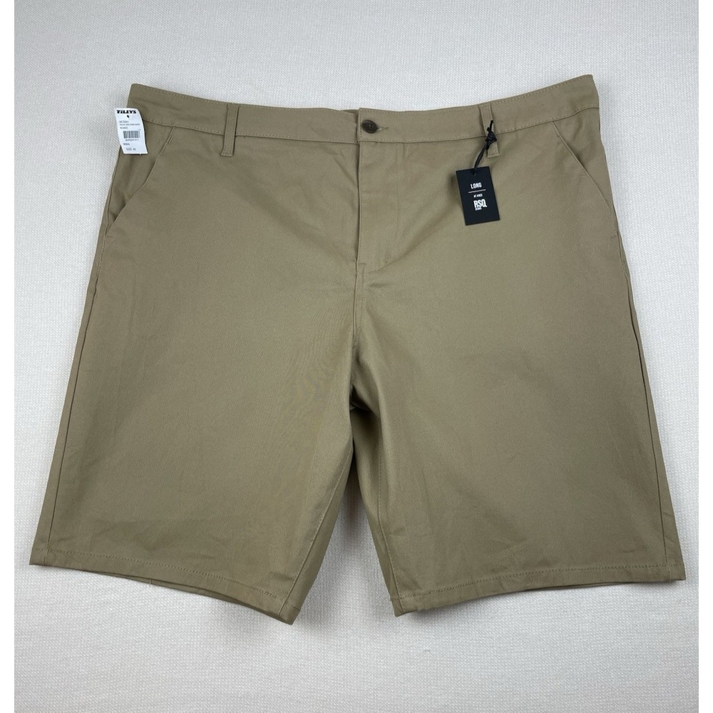 RSQ Jeans Men's Khaki‎ Long Chino at Knee Casual Shorts Stretch NWT Waist 40